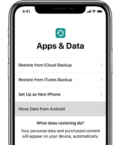 Move data from Android to iPhone during setup