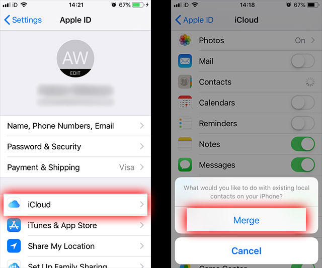 Recover deleted contacts on iPhone using iCloud