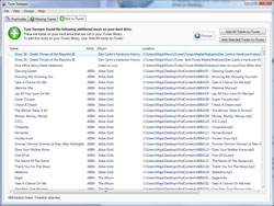 Tune Sweeper shows all the tracks on your computer that are not currently in iTunes.