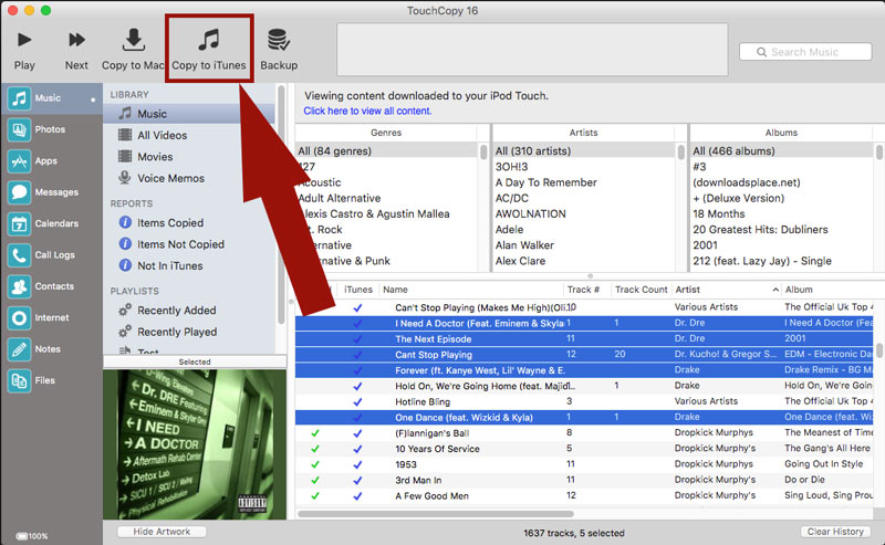 Copy music from iPod to iTunes