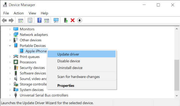 Update Apple Mobile Device USB Driver Windows 10