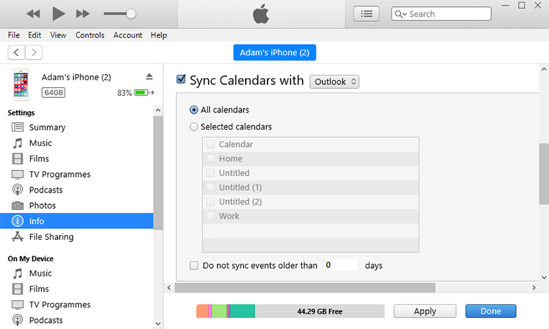 Import calendar to new iPhone