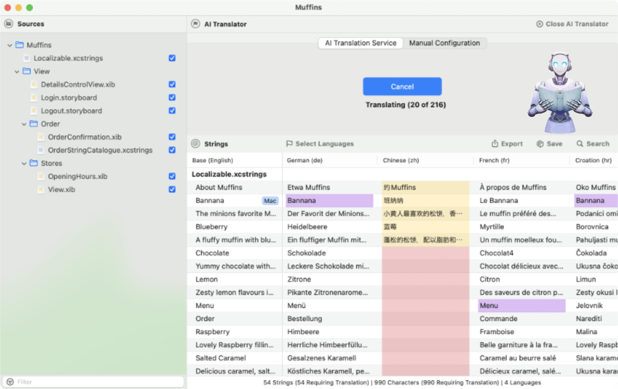 Using AI to automatically translate project strings