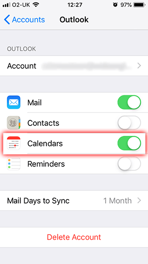 Add Outlook Calendar to iPhone with iPhone Mail App