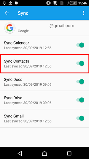 Sync Contacts from Android with Google