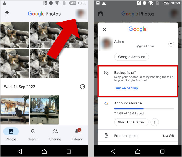 Back up photos from Android to Google Photos