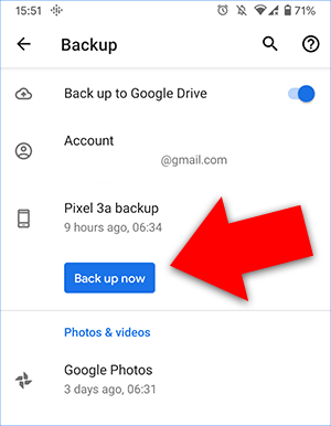 Backup Android to Google Drive
