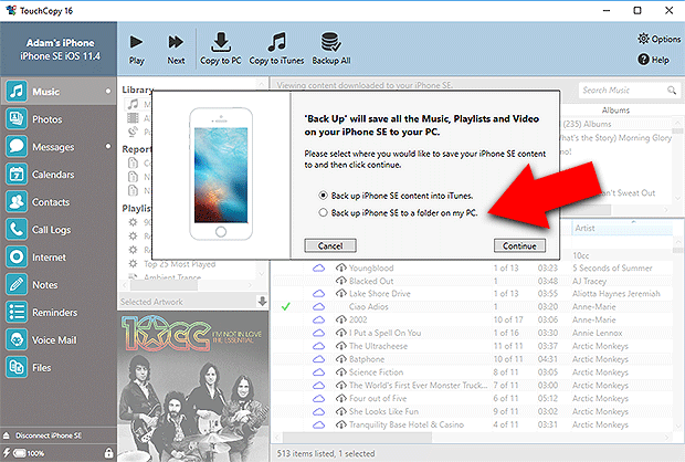 Backup music from iPhone to computer