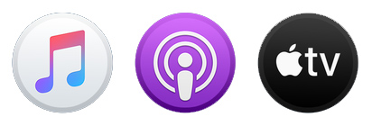 Catalina Music, Podcast and TV app icons