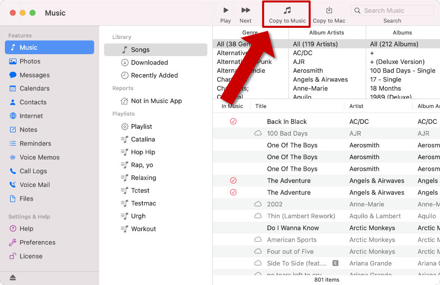 How to Copy music from iPhone to Music app on Mac