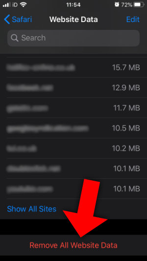 Delete Safari documents and data