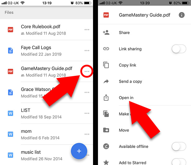 How do I retrieve data from Google Drive to my iPhone?