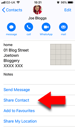 Email iPhone Contact