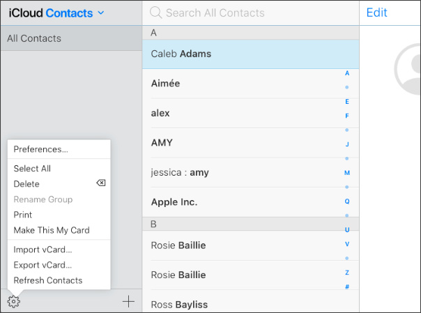 Export contacts from iCloud to computer