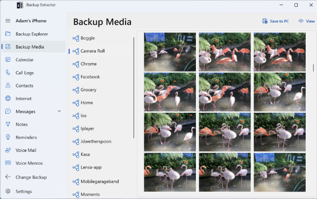 Recover deleted Photos from Backup