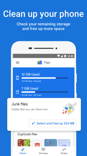 Removing duplicate music with Files by Google app on Android