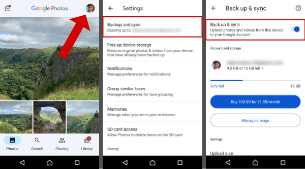 Back up photos with Google Photos