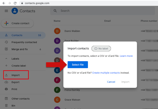 Importing Outlook contacts to Gmail