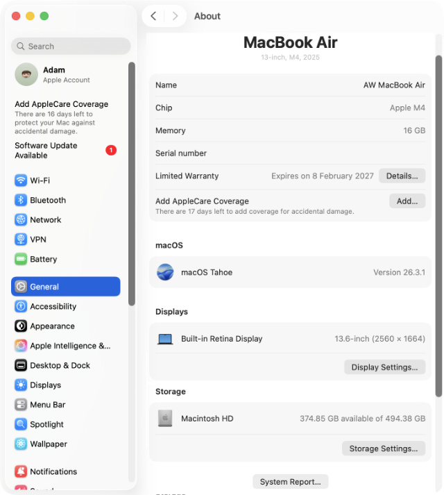 Mac Hardware Information
