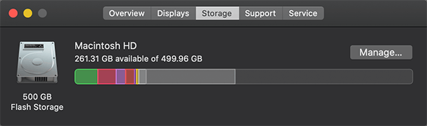 Mac storage available