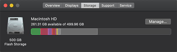 how to check startup disk space on mac