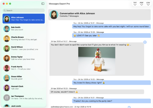 Saving Messages from Mac with Messages Export Pro app
