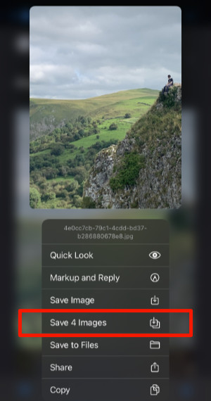 Save photo attachments from email to iPhone
