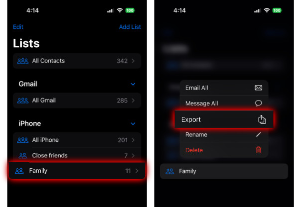 Send multiple contacts to iPhone via AirDrop