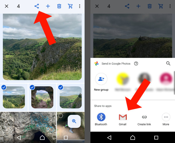 Send pictures from Android to iPhone via email