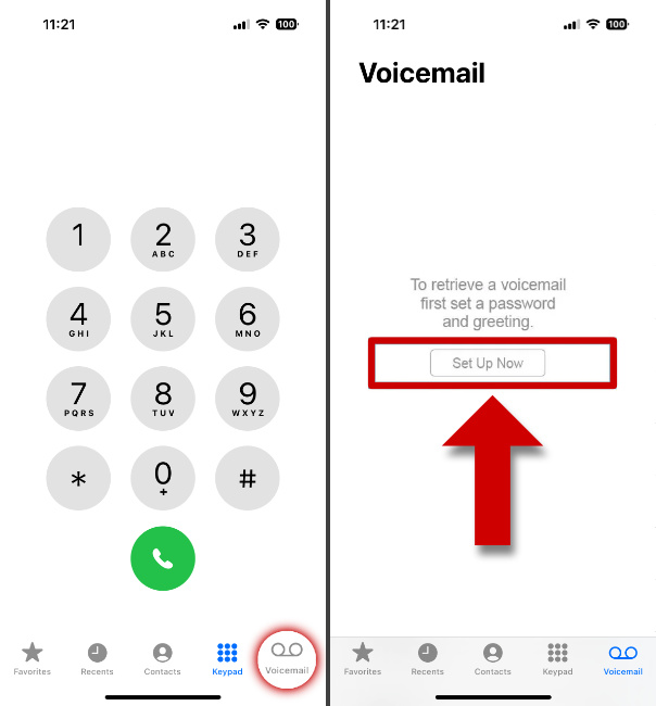 Setting up voicemail on iPhone