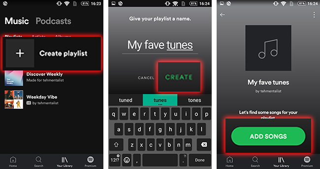 How to create a playlist in Spotify