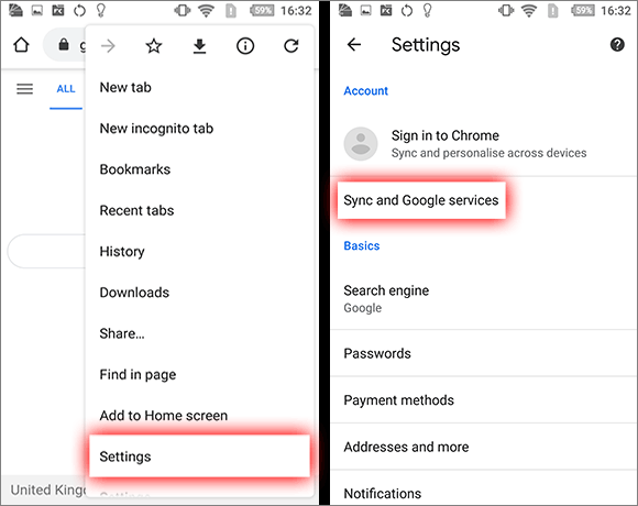 Sync and Google Services on Android