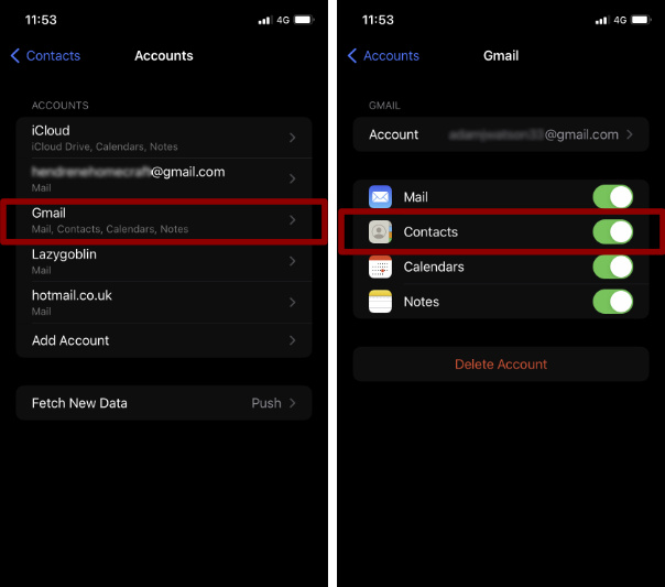 Syncing contacts between iPhone and Android with Google