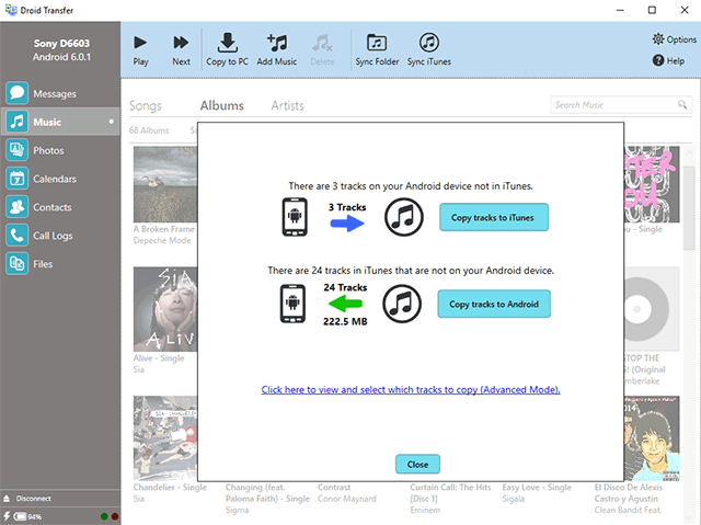 Sync iTunes with Android phone