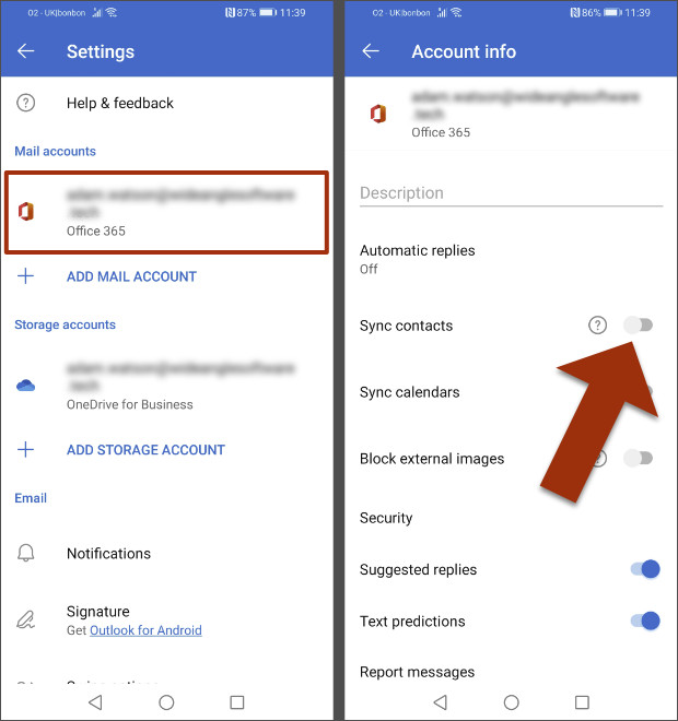 Как перенести контакты из Outlook на Android