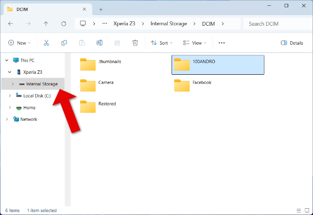 Transferring Photos from Android to PC with File Explorer