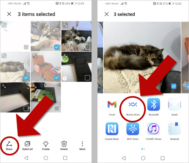 Transfer photos from Android to Android using Nearby Share