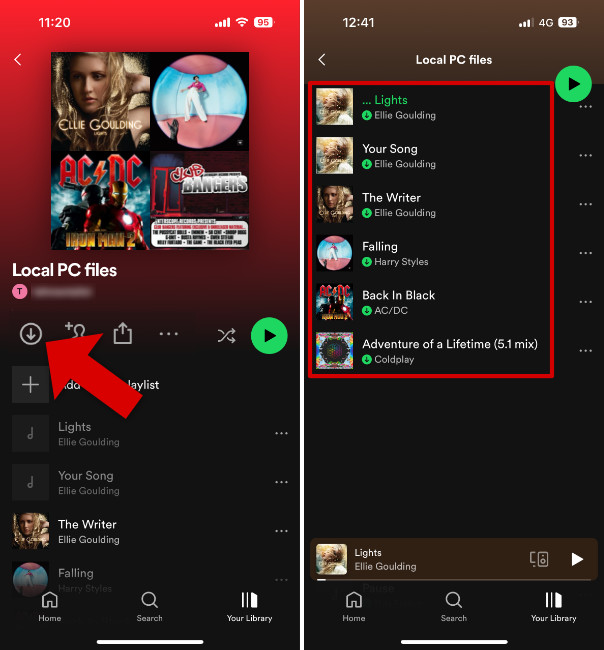 Transferring music from PC to iPhone with Spotify