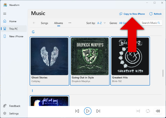 Transfer music from PC to iPhone with Waveform Music Player
