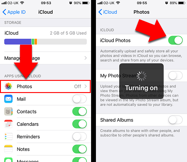 Transfer photos from iPhone to iPhone with iCloud