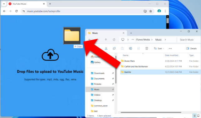 Upload music from PC to YouTube Music