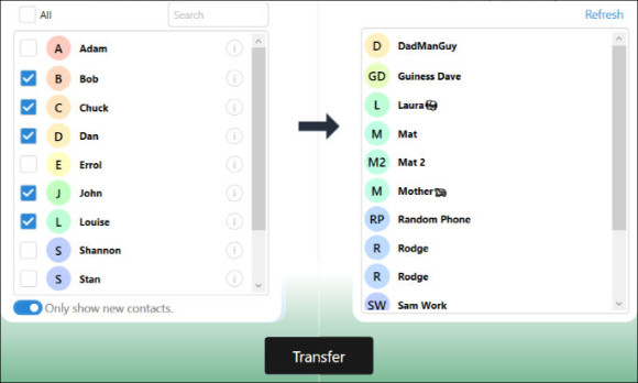 Transfer Contacts from Android to Android