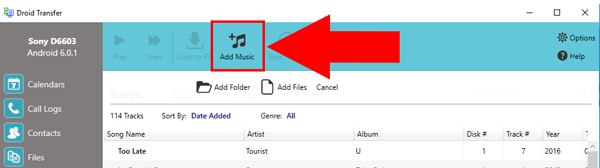 Copy music from PC to Android