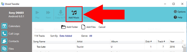 Add music to Android phone