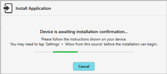 Allow the app install using your Android device