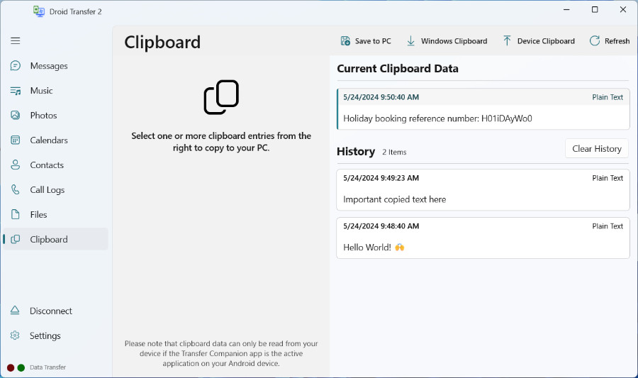 How to Copy your Android clipboard information to your PC