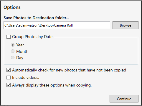 Photo Export Settings