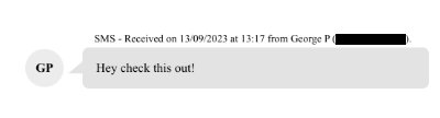 Screenshot example of messages without numerical message identifiers