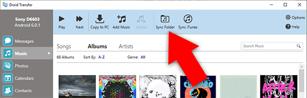 Sync music folder with Android