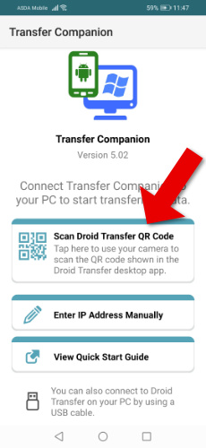 transfer companion wifi connect